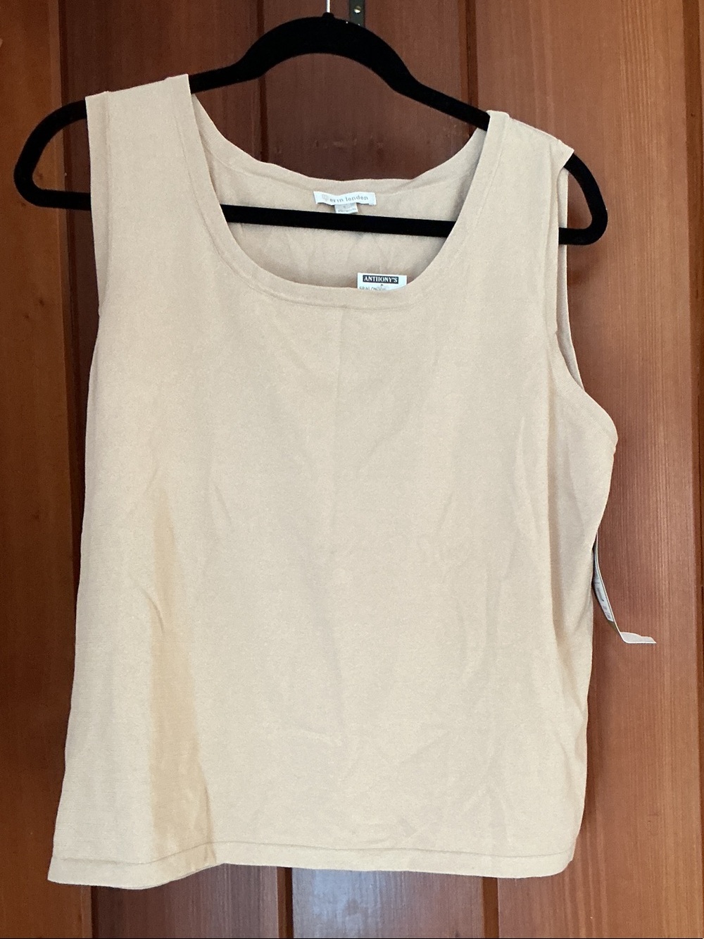 erin london Sleeveless Scoop Neck Tank Top - Beige